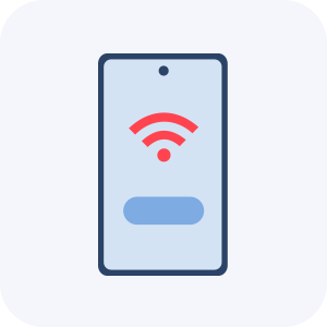 Wi-Fi信号付きスマートフォンのアイコン